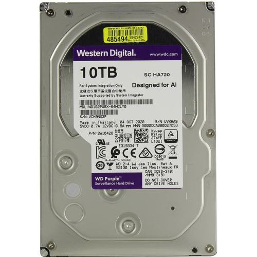 WD102PURX  Жесткий диск для видеонаблюдения 10Тб, WD Purple